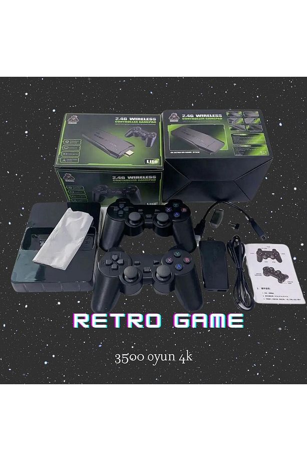 Kablosuz Çift Kol Retro Oyunlar 4k Game Stick 3500 Oyun Atari M8 - 2