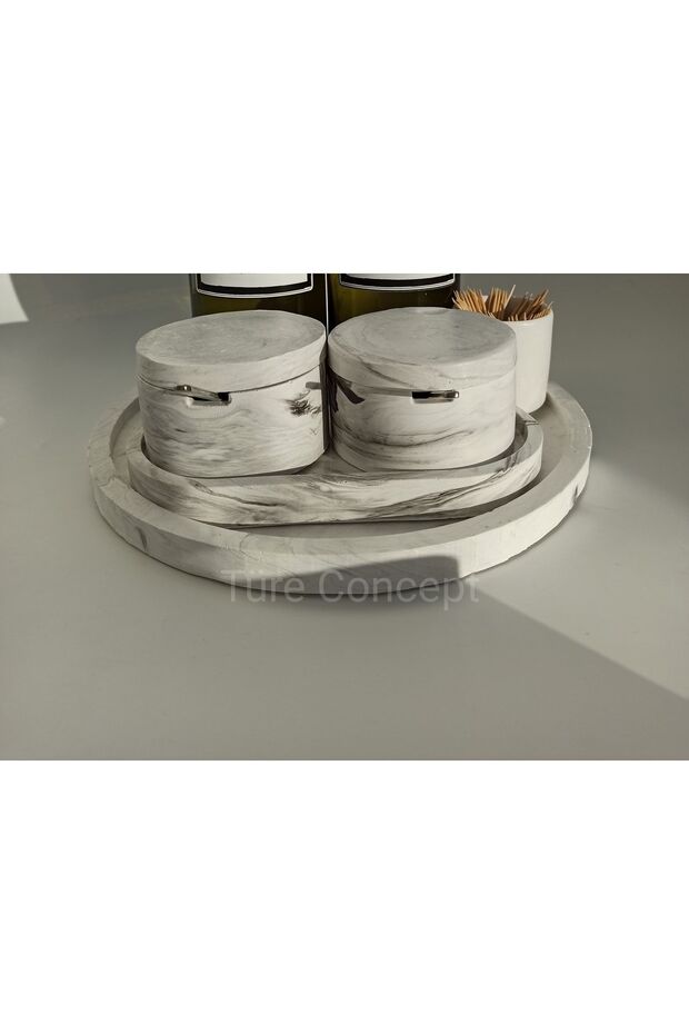 Marble Patterned Salt & Pepper Shakers - Spice Jar Set