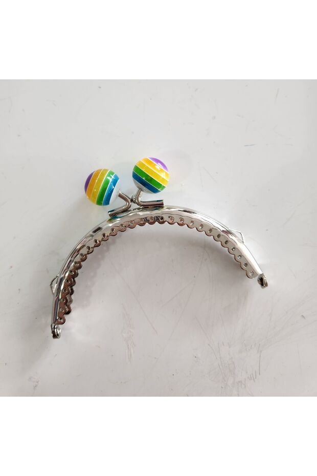 Beaded Wallet Clip-Grey 10 cm