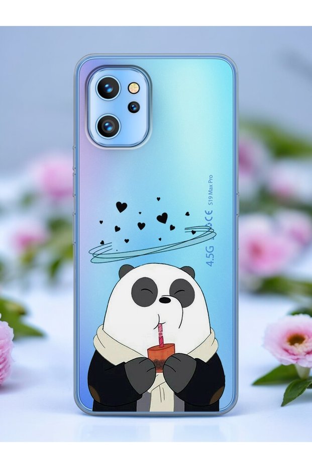 Reeder S19 Max Pro Heart Panda Design Transparent Phone Case
