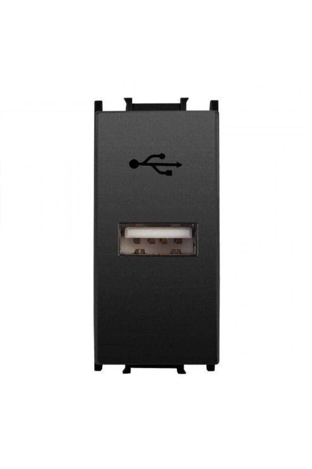Viko Thea Black moDular USB Connector - 1m mechanism anD Button/cover - 1