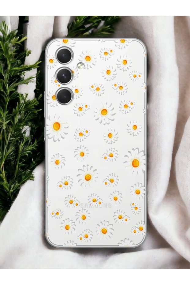 Transparent Phone Case for Samsung A34 Full Daisy Design