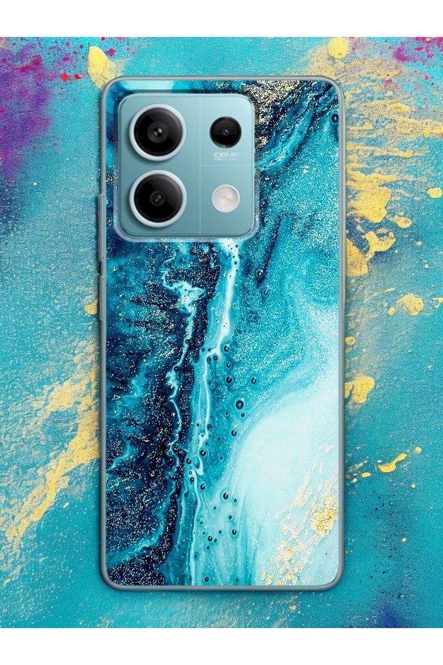 Clear Phone Case for Xiaomi Redmi Note 13 Pro 5g Blue Sandy Beach Design