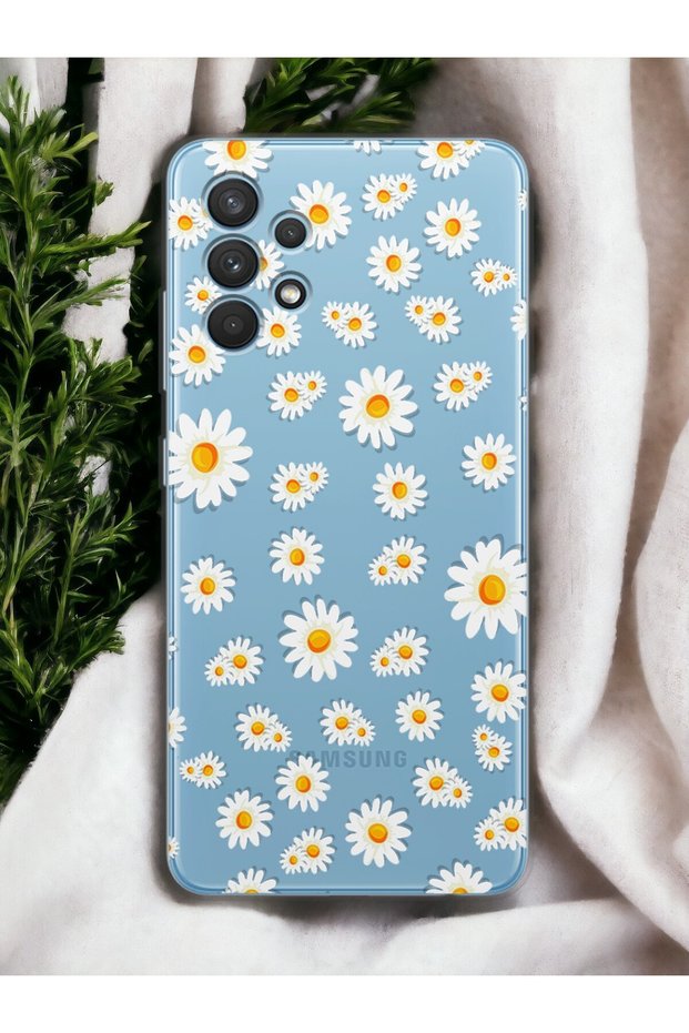 Samsung A13 Full Daisy Design Transparent Phone Case
