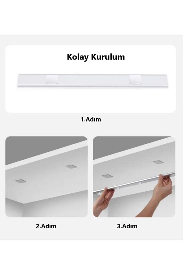 2 Adet 40cm Insan Vücudu Sensörlü Usb Sarj Taşınabilir Kablosuz Mutfak Elbise Dolabı Merdiven Led - 9