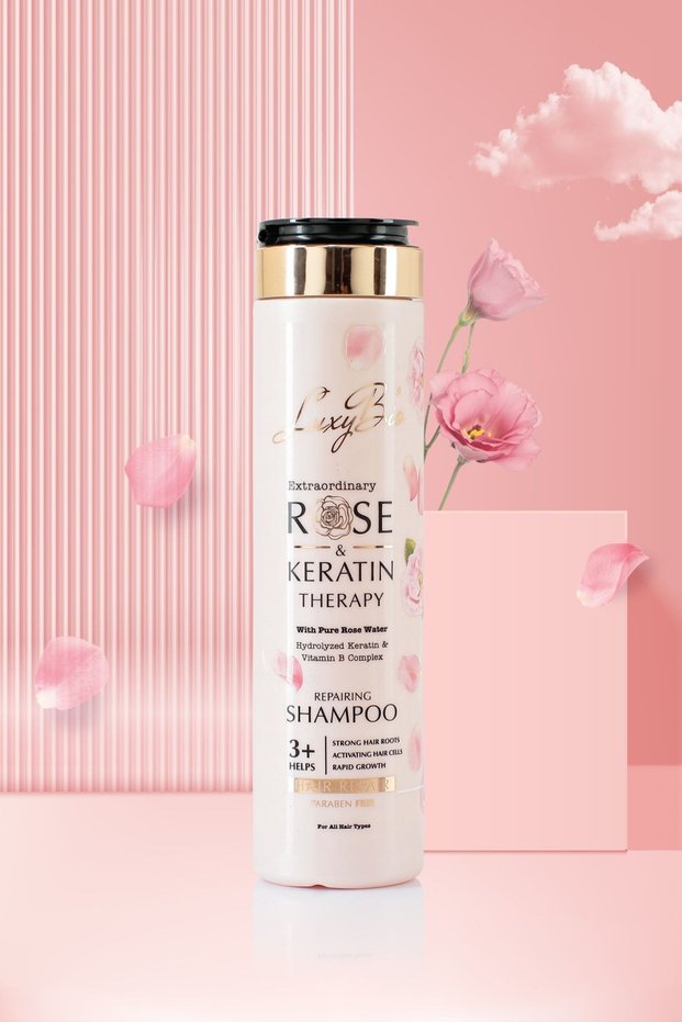 300 Ml Nourishing Repair Shampoo with Rose and Keratin Extract - Anti-Shedding for All Hair Types