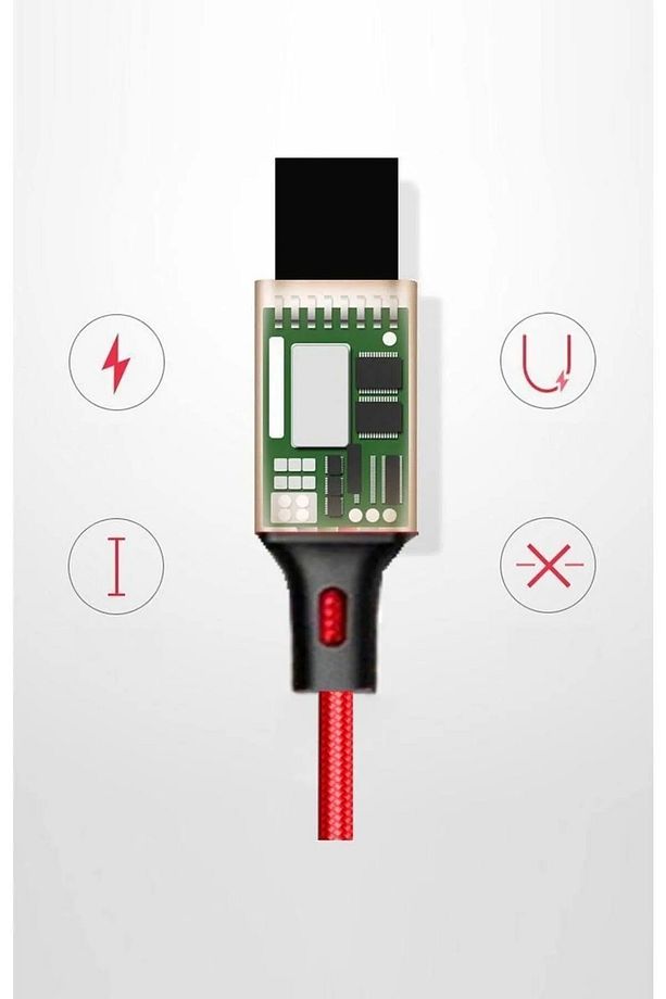 Huawei Xiaomi Samsung Iphone Uyumlu Örgü Hasır Çoklu Şarj Kablosu Type-c Micro Lightning - 4