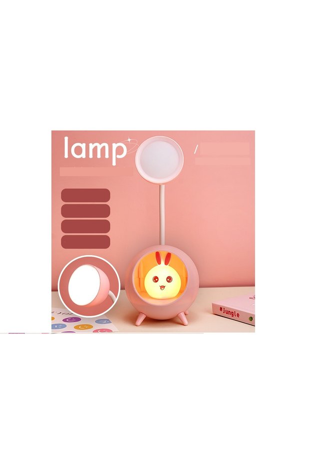 Rabbit Table Lamp, Pink, 21X9,