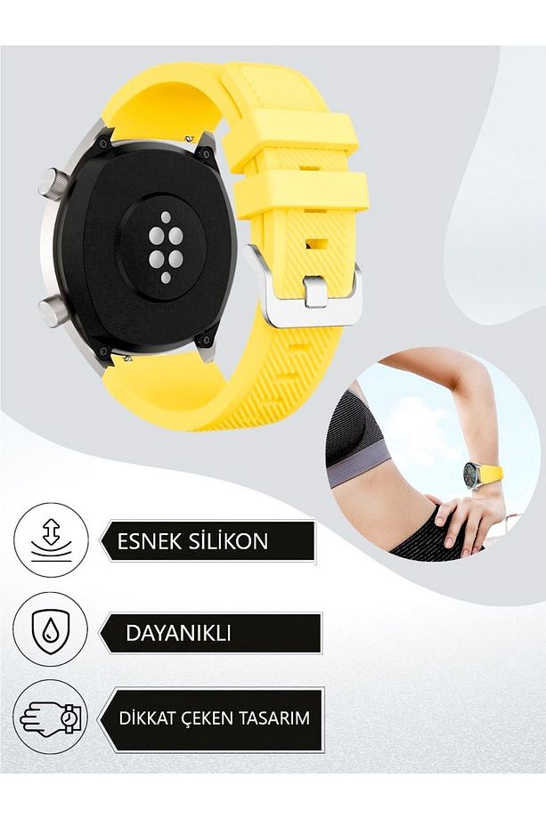 Huawei Watch Gt5 Gt4 Gt3 Gt2 Gt2e - Gt5 Pro Gt3 Pro Gt2 Pro (46MM) Silikon Çizgi Desen Kordon Kayış - 2