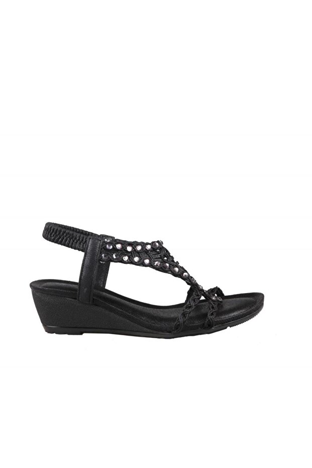 23Y151-25 Soft Sole Black Women's Sandals