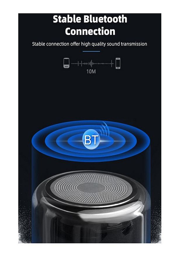 Fineblue MK22 TWS Bluetooth kablosuz hoparlör  LED ışık Mega bas taşınabilir su geçirmez - 6