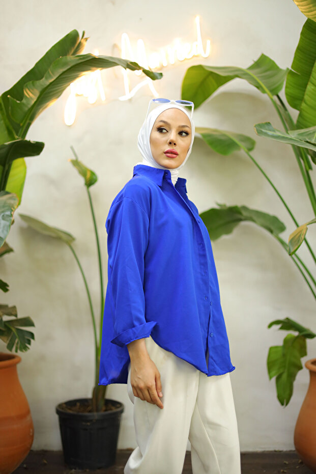 Oversize Basic Tesettür Gömlek - 2