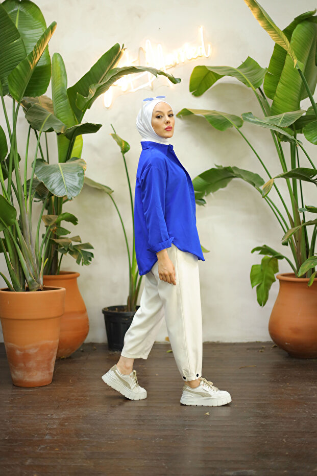 Oversize Basic Tesettür Gömlek - 6