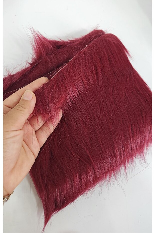 Fur Strip-burgundy1 Cm