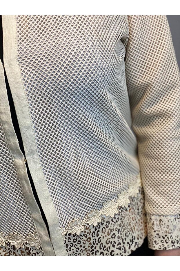 FİLE DETAYLI KETEN CEKET - 5