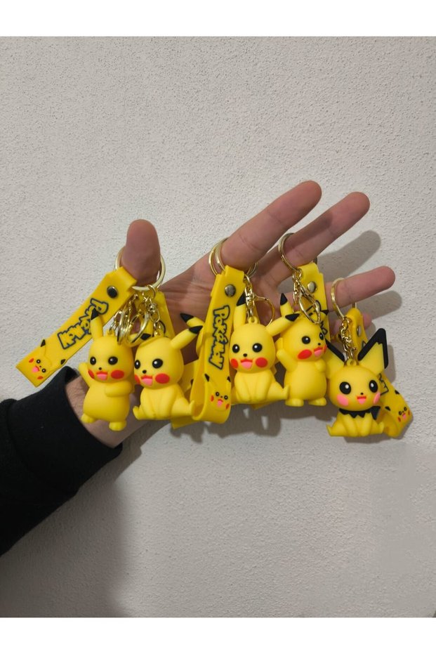 Pokemon Pikachu Mascot Keychain 3D Mega Dimensional Yellow Figure 1 Piece