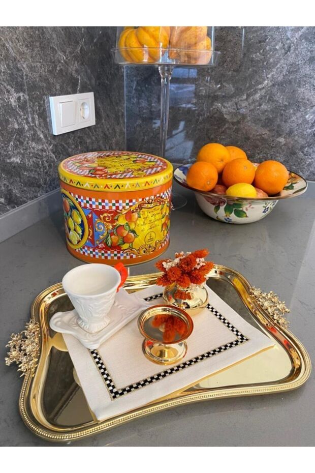 White Checkered Tray Cover Set of 2
