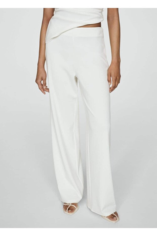 Gerade geschnittene, drapierte Hose - 5