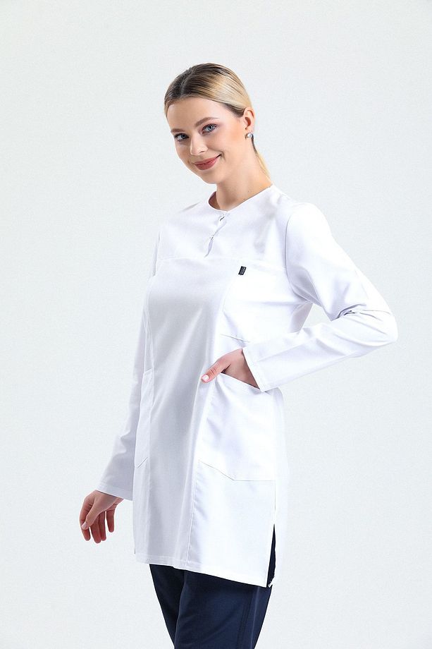 Doktor/hemsire Forması Likralı Tesettür Üniforma Tek Üst - 4