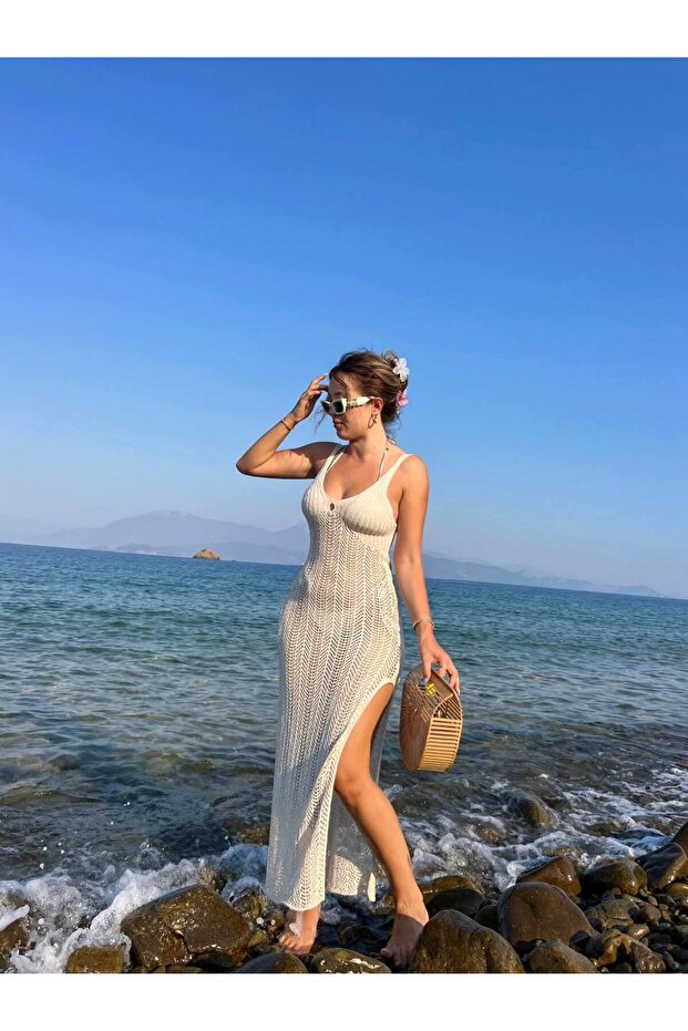 Triko Kadın Plaj Elbise - 4