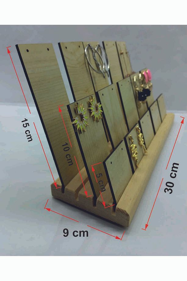 Ahşap küpe Teşhir Standı, Küpe sergileme display stand - 4