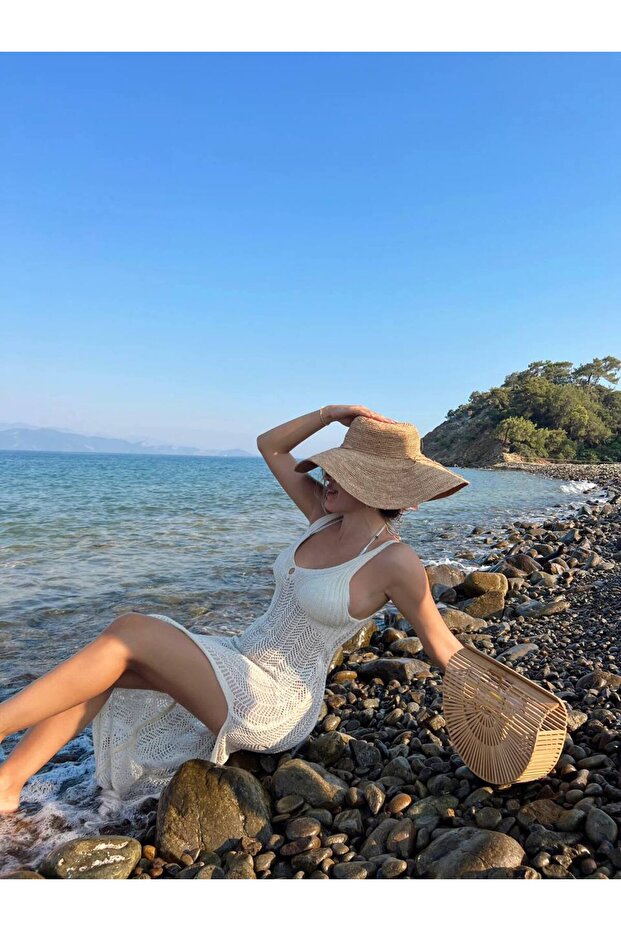 Triko Kadın Plaj Elbise - 5