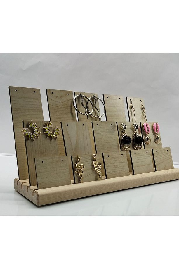 Ahşap küpe Teşhir Standı, Küpe sergileme display stand - 1