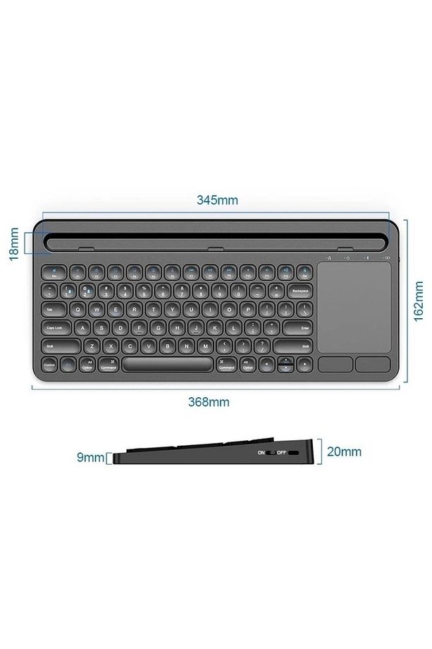 Türkçe Q, Type-c Şarjlı, Touchpad, Telefon, Tablet Standlı Bluetooth Klavye Ios/android/windows - 2