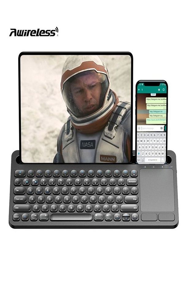 Türkçe Q, Type-c Şarjlı, Touchpad, Telefon, Tablet Standlı Bluetooth Klavye Ios/android/windows - 3