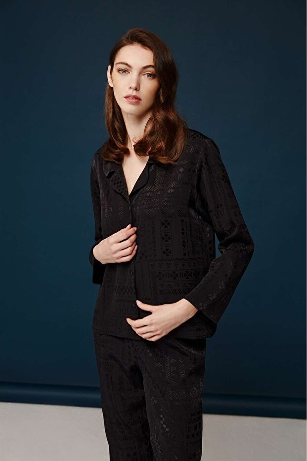 - Women's Black Viscose Pajama Set 30017