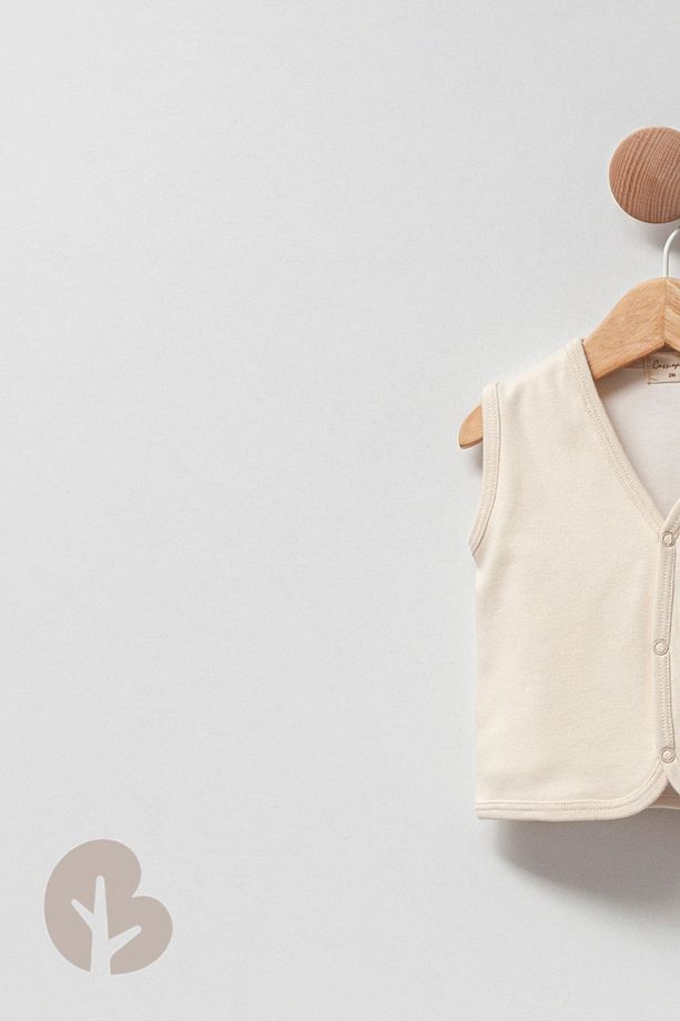 Soft Touch Yelek %100 Organik Pamuk 3-6-9-12 Ay Unisex Bebek-12 AY - 4
