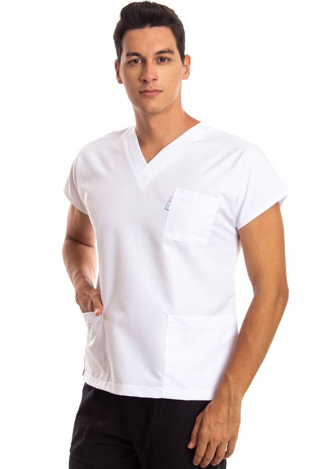 Surgical Doctor Nurse Scrubs White Jersey Single Top