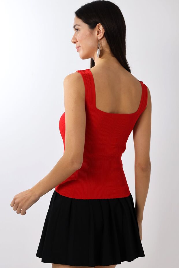 Kadın Desenli Triko Bluz - 6