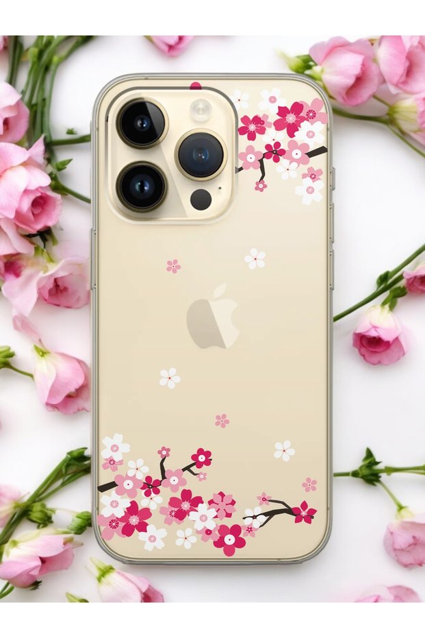 iPhone 14 Pro Art Sakura Design Clear Phone Case