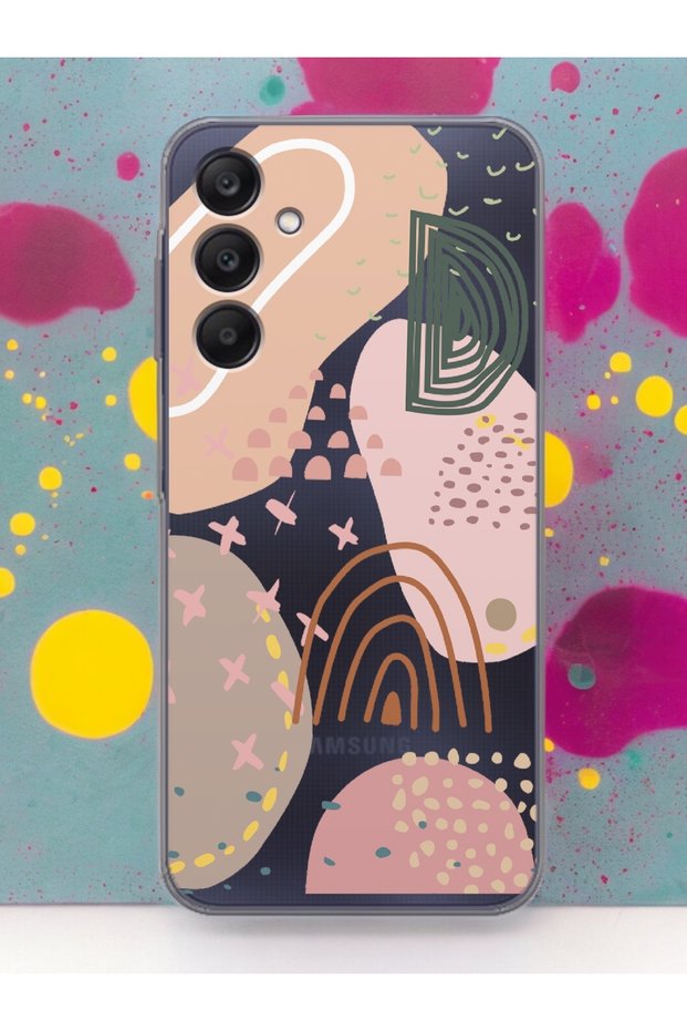Samsung A25 Transparent Phone Case with Brush Traces Design