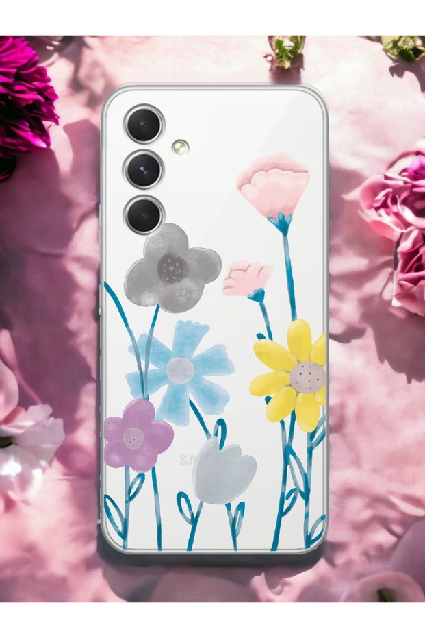 Transparent Phone Case for Samsung A54 Color Brush Design