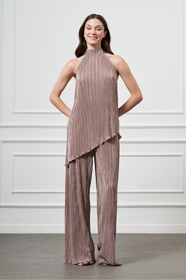 Sırt Dekolteli Asimetrik Bluz - 3