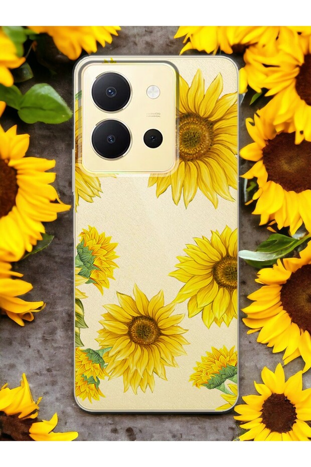 Vivo Y36 Sunflower Design Transparent Phone Case