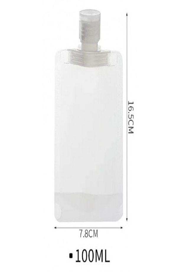 9'lu Set 100 ML Krem Şampuan Vb. Sıvı Kabı Tekrar Kullanılabilir Yıkanabilen Kapaklı Sıvı Torbası - 3