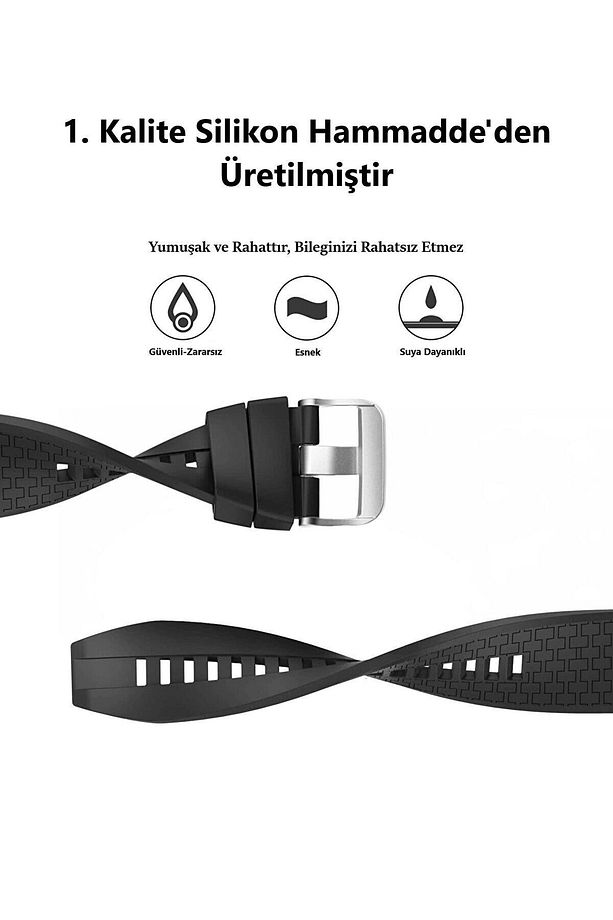 Huawei Watch Gt5 Gt4 Gt3 Gt2 Gt2e - Gt5 Pro Gt3 Pro Gt2 Pro (46MM) Silikon Desenli Kordon Kayış - 5