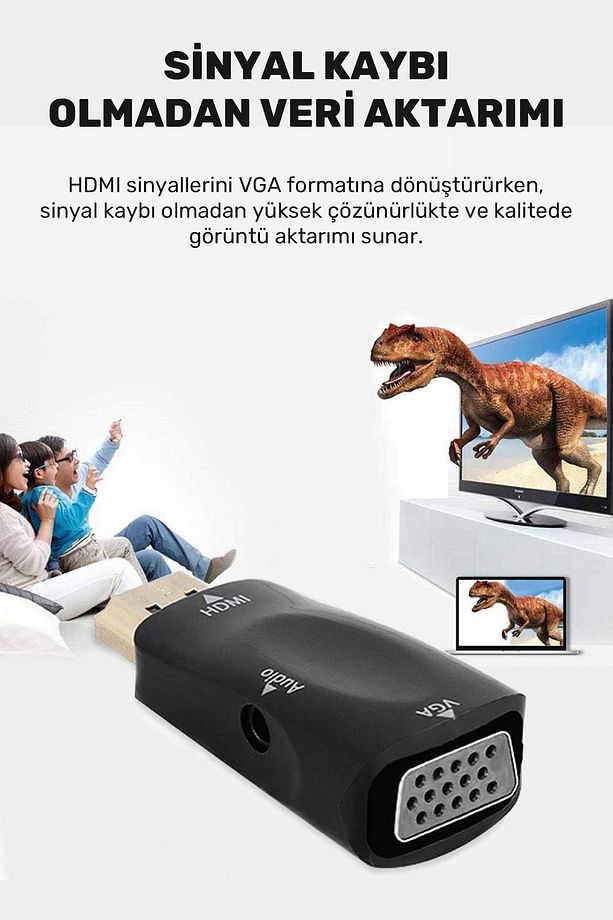 Hdmi to Vga Çevirici Dönüştürücü Adaptör - 4