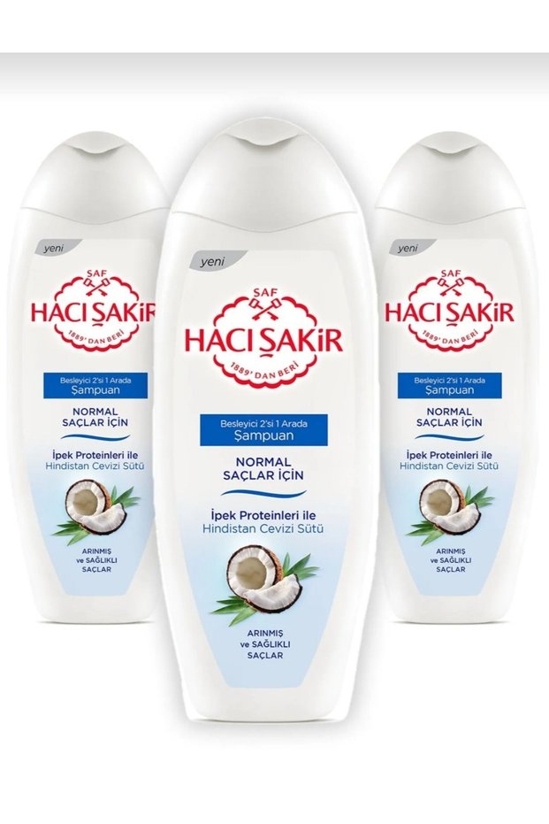 Haci Şakir Coconut Shampoo for Normal Hair 500ml (3 packs)
