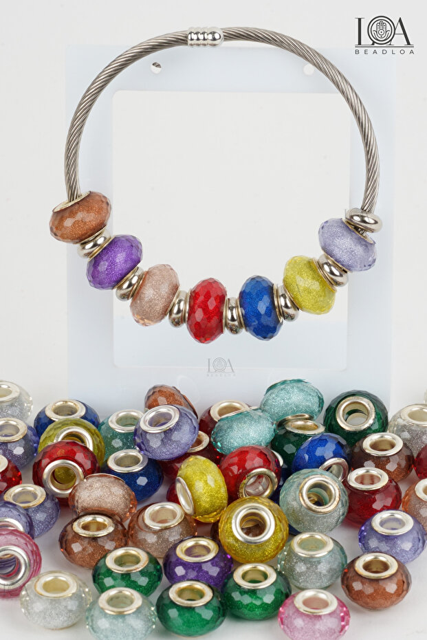 Colorful Charm Beads - 7 Pieces - Bracelet - Necklace - Accessory - Jewelry - Mixed Color Set 2