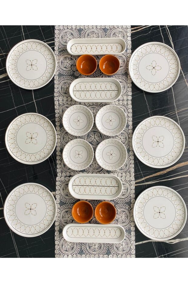 Gold Elips 18 Piece Breakfast Set for 6 Persons