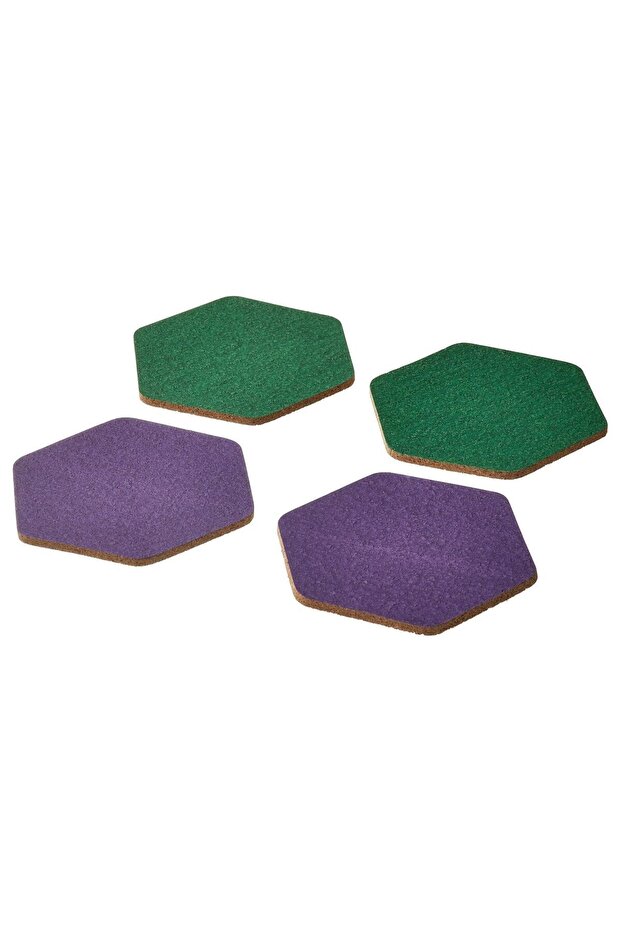 قاعدة أكواب TABBERAS باللون الأخضر والأرجواني مقاس 10x10 سم