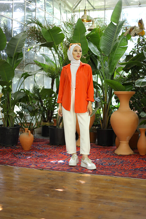 Oversize Basic Tesettür Gömlek - 6