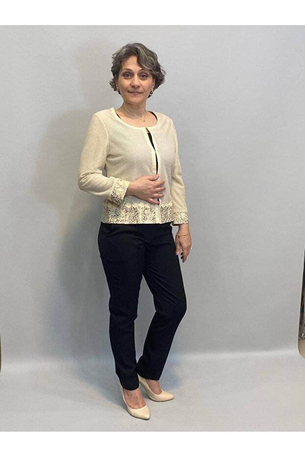 FİLE DETAYLI KETEN CEKET - 4