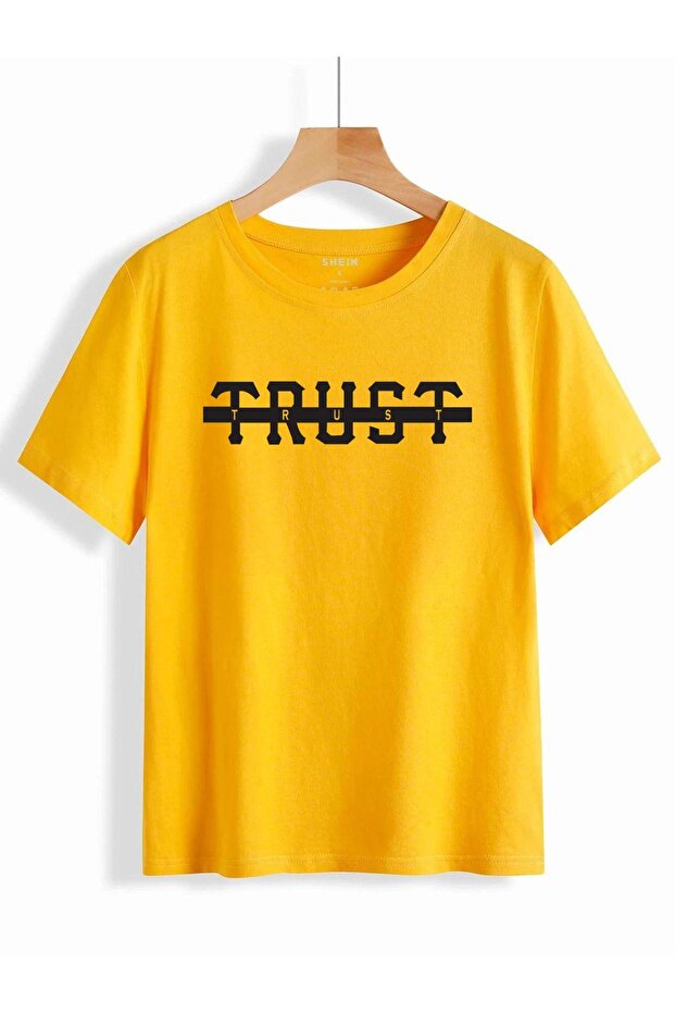 Unisex Striped Top with Trust Writing T-shirt