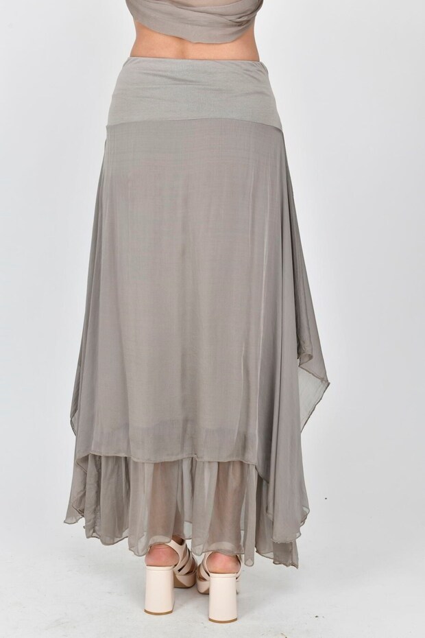 6087 Katlı Ipek Etek - 4