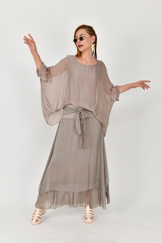 6087 Katlı Ipek Etek - 2